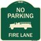 Signmission Designer Series-No Parking Fire Lane, Green Heavy-Gauge Aluminum, 18" x 18", G-1818-9961 A-DES-G-1818-9961 - alternate 1